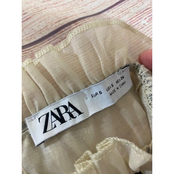 Zara Women's Black Constrasting Organza Combination Top - Small - Picture 5 of 14